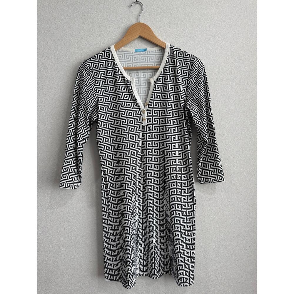 J McLaughlin black/white print midi dress